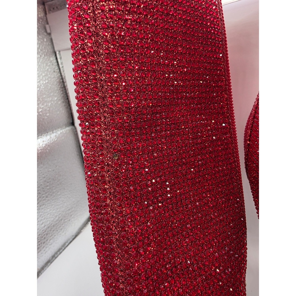 Thalia Sodi Chiara Red Rhinestone Platform Stiletto Ankle Boots SY961A-18T 10M - Picture 7 of 9